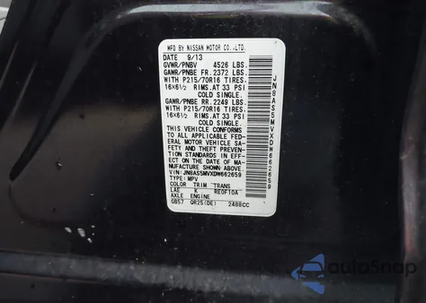 2013 Nissan Rogue S z USA, uszkodzony, nr VIN JN8AS5MVXDW662659